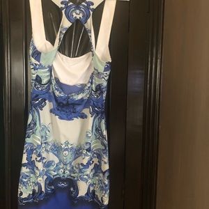 Roberto Cavalli racer back kneelength dress